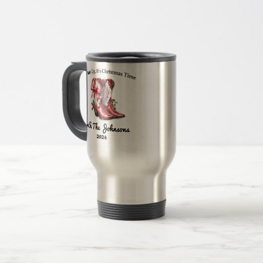 Giddy Up's Christmas Time Reisebecher (Vorderseite Links)