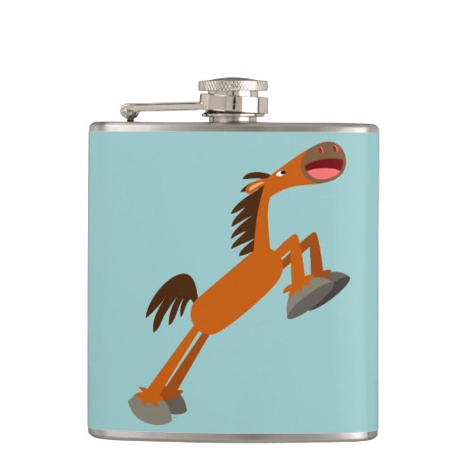 Giddyup, Horsey! Cartoon-Hip-Flasche Flachmann (Vorderseite)