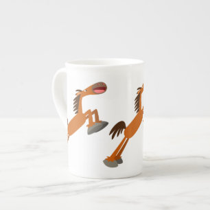 Giddyup, Horsey! Cartoon Horse Bone China Tasse