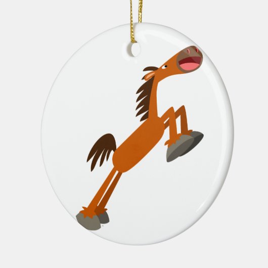Giddyup, Horsey! Cartoon Horse Keramikornament (Links)