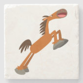 Giddyup, Horsey! Cartoon Horse Stone Untersetzer (Vorderseite)