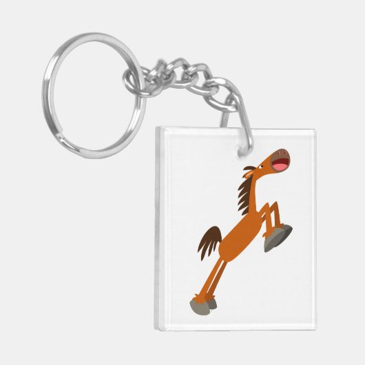 Giddyup, Horsey! Cartoon Pferd Akryllischer Schlüs Schlüsselanhänger (Vorderseite links)