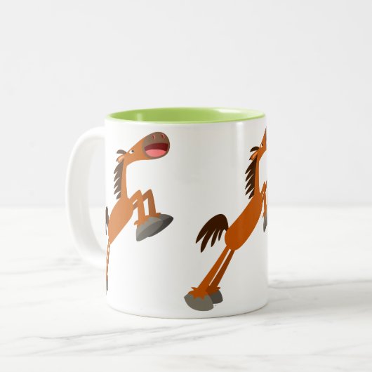 Giddyup, Horsey! Cartoon Pferde Tasse (Vorderseite Links)