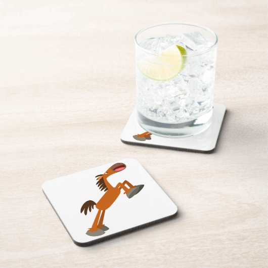 Giddyup, Horsey! Cartoon Pferde Untersetzer Set (Rechte Seite)