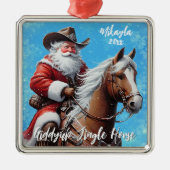 Giddyup Jingle Horse Santa Claus Weihnachten Ornament Aus Metall (Vorne)