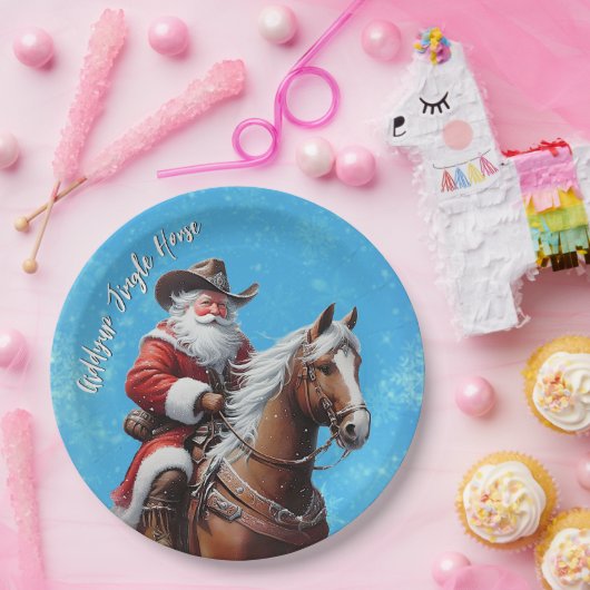 Giddyup Jingle Horse Santa Claus Weihnachtsgeschen Pappteller (Party)