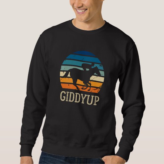 Giddyup Pferderennen Sweatshirt (Vorderseite)