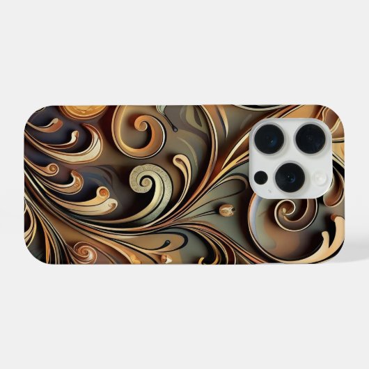 Gided Baroque Scrollwork  iPhone Hülle (Rückseite (Horizontal))