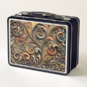 Gided Baroque Scrollwork Metal Lunchbox (Rückseite)