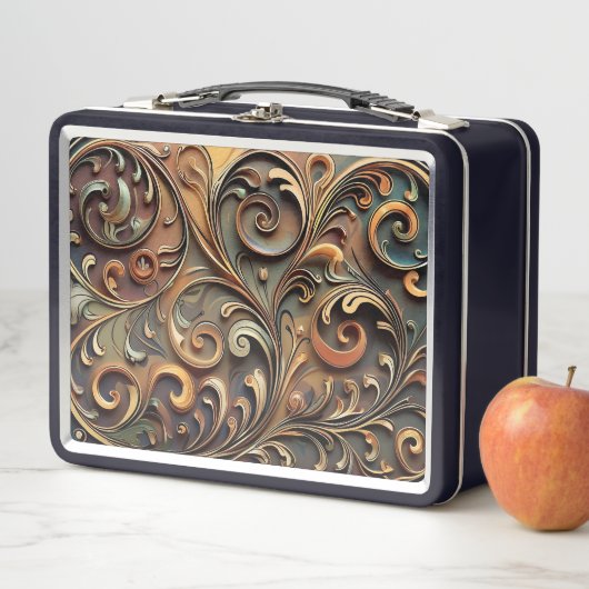 Gided Baroque Scrollwork Metal Lunchbox (Beispiel)