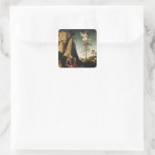 Gideon und die Fleece, c.1490 Quadratischer Aufkleber (Tasche)