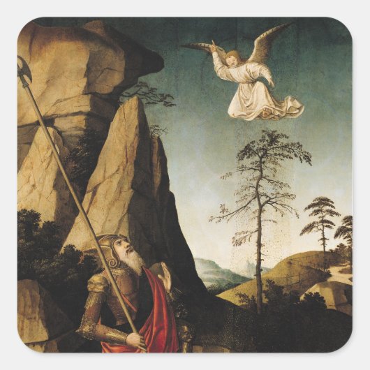 Gideon und die Fleece, c.1490 Quadratischer Aufkleber (Vorderseite)