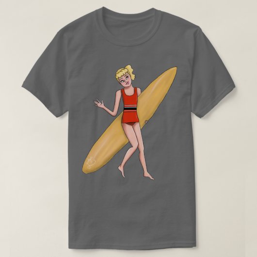 Gidget geht surfen T-Shirt (Design vorne)