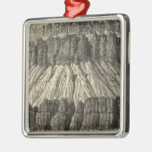 Giebel mit Berggipfeln Silbernes Ornament (Links)