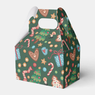 Giebelförmige Geschenkbox Grünes Weihnachtsmuster Geschenkschachtel