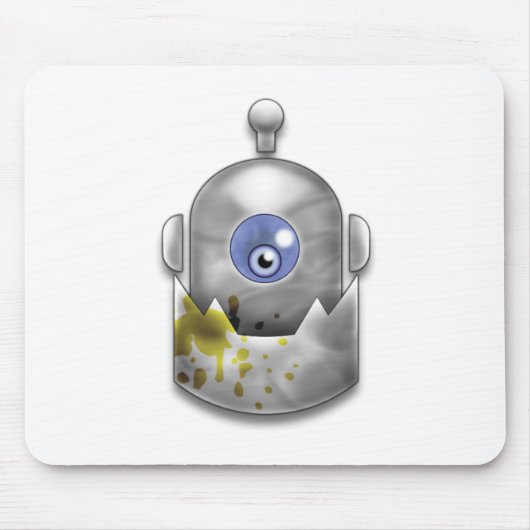 Gieriges Roboter-Logo Mousepad (Vorne)
