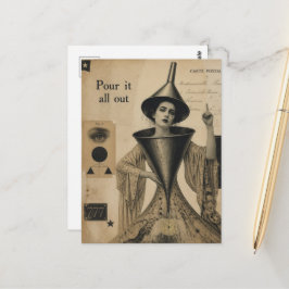 Gieß es alles aus Lustige Fantasy Vintage-Kunst Postkarte