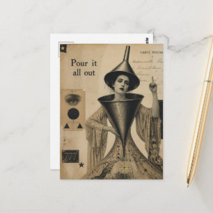 Gieß es alles aus Lustige Fantasy Vintage-Kunst Postkarte