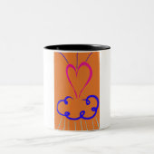 Gießen der Liebe Weißer Hintergrund Zwei-Tone-Kaff Zweifarbige Tasse (Mittel)