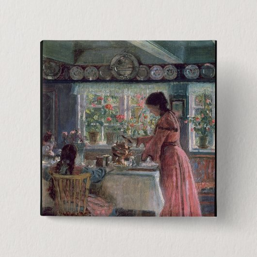 Gießen des Morgens Coffee, 1906 Button (Vorderseite)