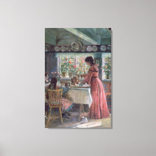 Gießen des Morgens Coffee, 1906 Leinwanddruck