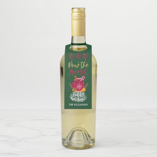 Gießen Sie das Merlot Weihnachtsgeschenk Wein Getr Flaschenanhänger (Auf Flasche)
