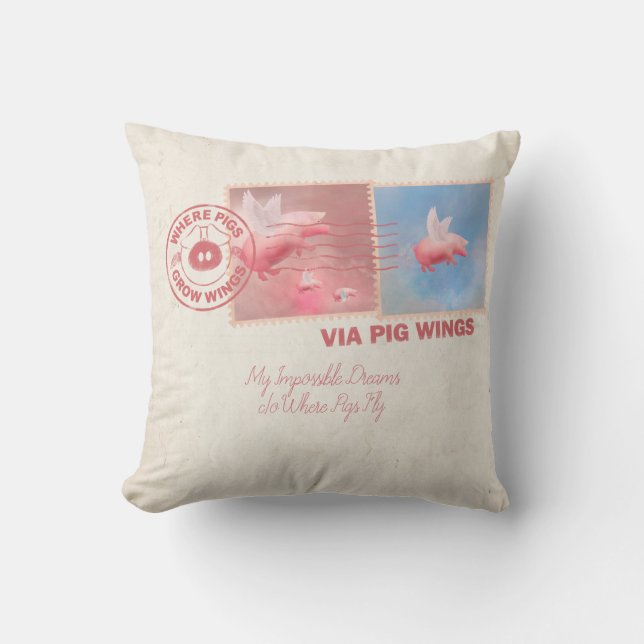 Gießen Sie Ihr selbst-fliegendes Schweinebuchenkis Kissen (Vorderseite)