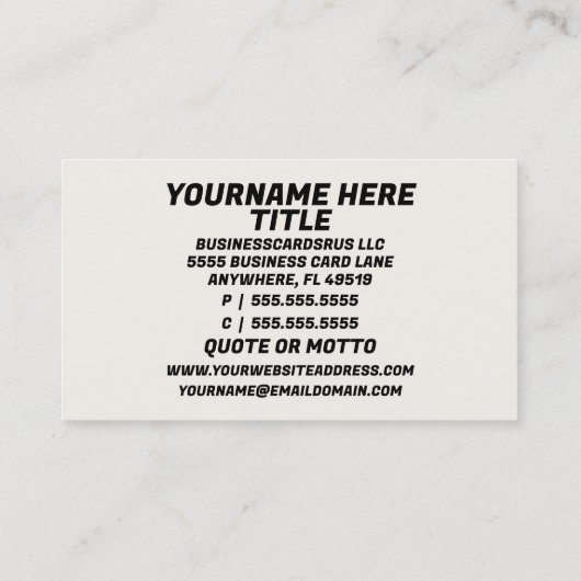 Gießen von roten und schwarzen Malern Visitenkarte (Rückseite)