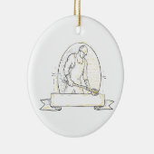 Gießerei-Arbeitskraft-Stahlschöpflöffel Miono Keramik Ornament (Rechts)