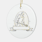 Gießerei-Arbeitskraft-Stahlschöpflöffel Miono Keramik Ornament (Links)