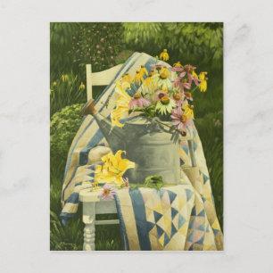 Gießkanne 1138 auf Quilt im Garten Postkarte