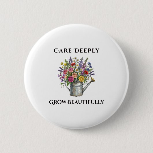 Gießkanne mit Blumen Botanischer Garten Kunst Gif Button (Vorderseite)