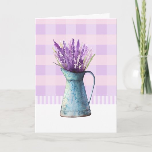 Gießkanne mit Lavendel Karte (Vorderseite)