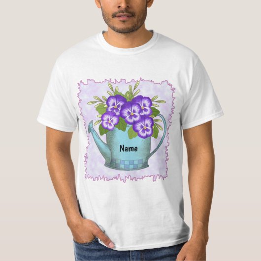 Gießkanne Stiefmütterchen T-Shirt (Vorderseite)