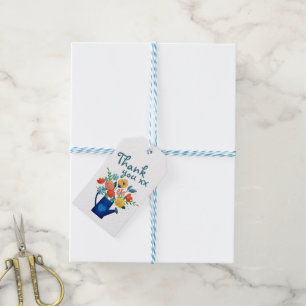 Gießkanne voller Blumen Modernes Dankeschön Geschenkanhänger