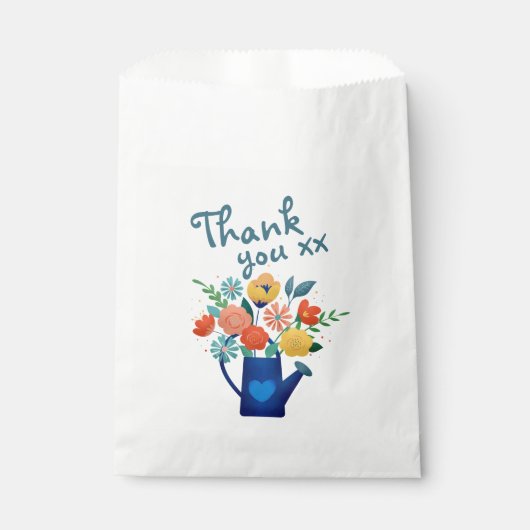 Gießkanne voller Blumen Modernes Dankeschön Geschenktütchen (Vorderseite)