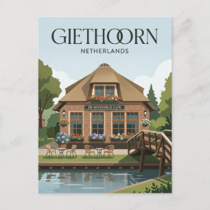 Giethoorn Cafefassade Niederlande Postkarte