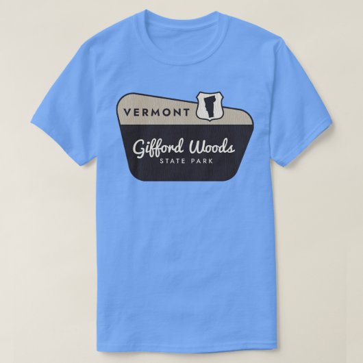 Gifford Woods Staat Park Vermont Begrüßungszeichen T-Shirt (Design vorne)