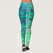 Gift Abstrakt, blauer grüner Spritzer Paint Leggings (Rückseite)
