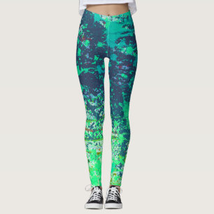 Gift Abstrakt, blauer grüner Spritzer Paint Leggings