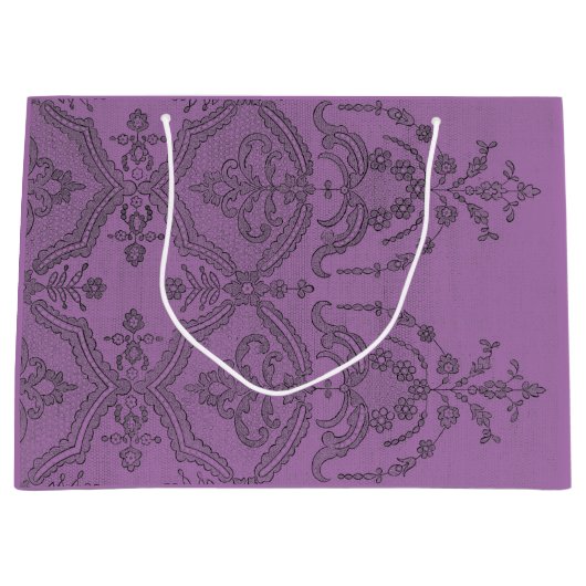 GIFT BAG BLACK ANTIQUE FLÄCHE IN LICHTPLUM GROßE GESCHENKTÜTE (Vorderseite)