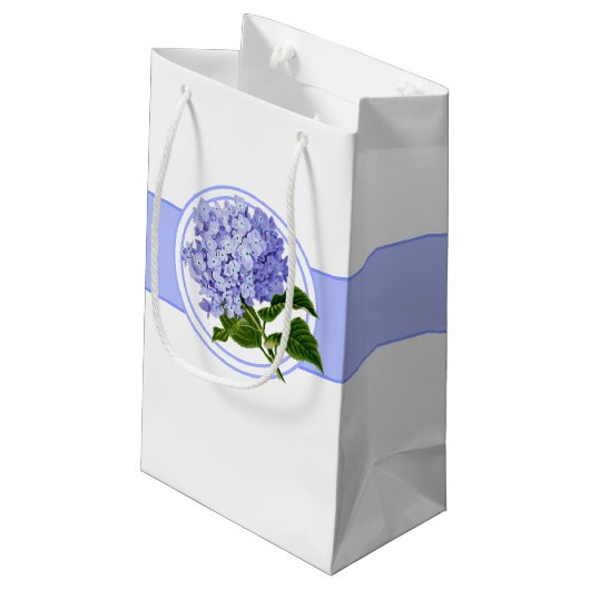 Gift Bag-Blue Hydrangea Kleine Geschenktüte (Rückseite Schrägansicht)