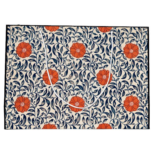 GIFT BAG CHINESISCHES FLORALPATTER GROßE GESCHENKTÜTE (Rückseite)