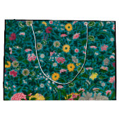 GIFT BAG CHINESISCHES FLORALPATTER SCHWARZ UND GRÜ GROßE GESCHENKTÜTE (Rückseite)