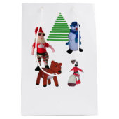 Gift Bag - Christmas Dolls and Holly Mittlere Geschenktüte (Vorderseite)