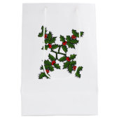 Gift Bag - Christmas Dolls and Holly Mittlere Geschenktüte (Rückseite)