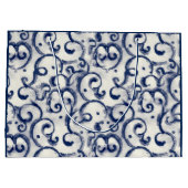 GIFT BAG JAPANESE PATTER IN INDIGO GROßE GESCHENKTÜTE (Rückseite)