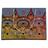 GIFT-BAG MIT CHINESISCHEM PATTER BLAU UND GOLD GROßE GESCHENKTÜTE (Vorderseite)