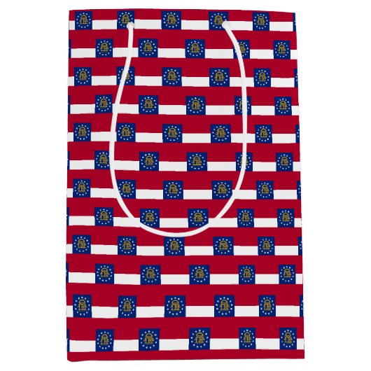 Gift Bag mit Georgia Flag, USA Mittlere Geschenktüte (Vorderseite)