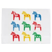 GIFT BAG SCANDINAVIAN DALA HORSE DESIGN GROßE GESCHENKTÜTE (Rückseite)